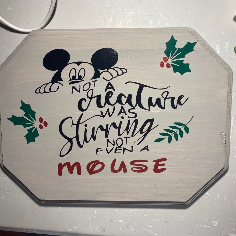 Homemade Mickey Christmas Sign